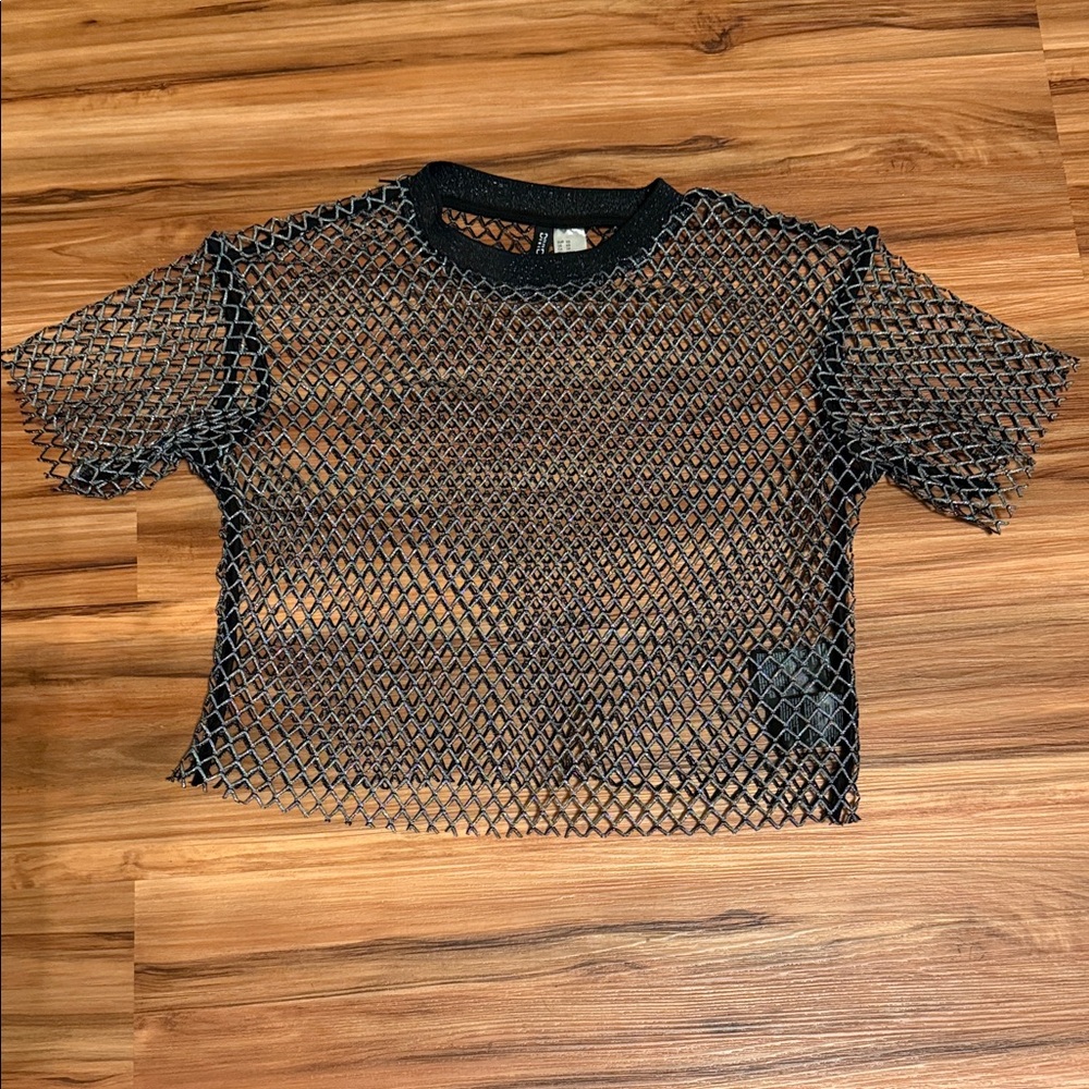 H&M Black Fishnet Crop Top